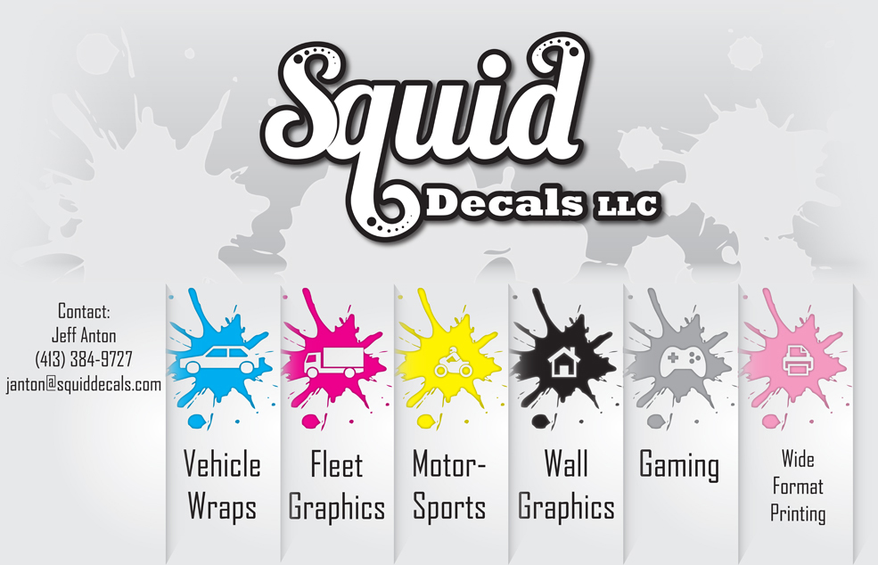 Vehicle Wraps, Fleet Graphics, Motorsports, Wall Graphics, Gaming, Wide Format Printing | Westfield Massachusetts | Squid Decals
